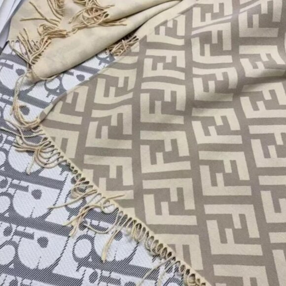 Fendi Women's Cashmere FF Fringe Shawl Cape - Picture 7 of 7